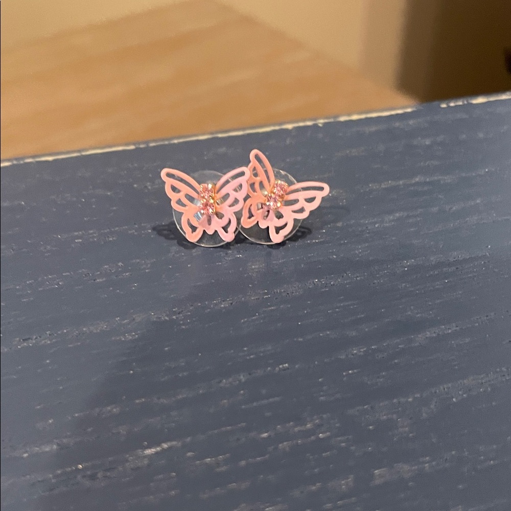 Pink Butterfly Earrings